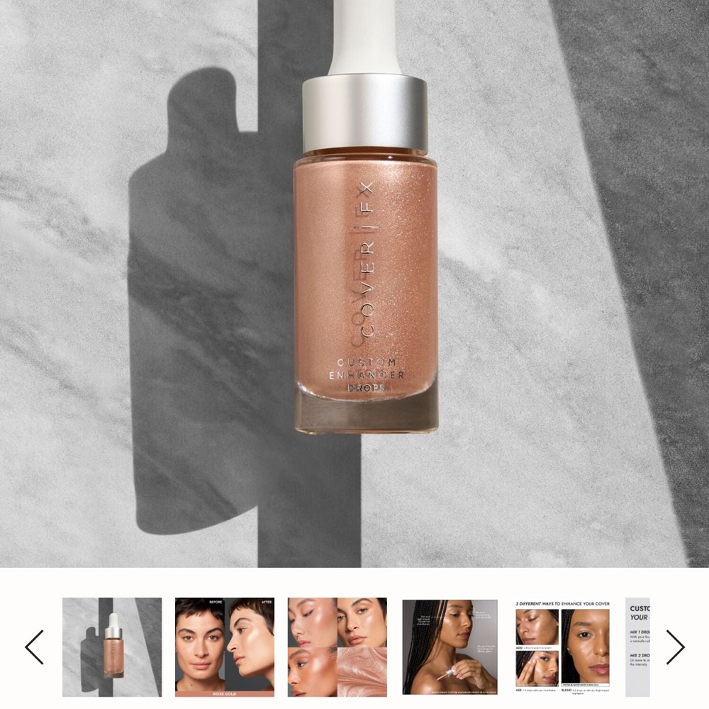 COVER FX Custom Enhancer Drops - Shimmering Rose Gold